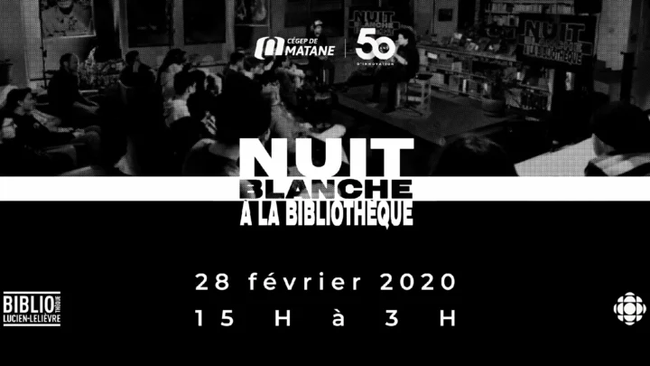 Image d'invitation à la nuit blanche de la bibliothèque