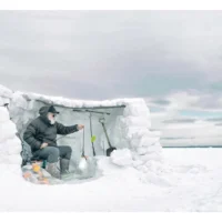 Un enseignant de photo à la pêche à la glace